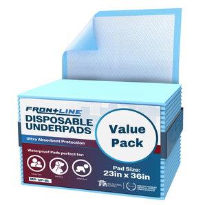 Large Disposable Underpads 23" x 36" – Ultra Absorbent 5-Layer Chux Bed Pads for Incontinence, Puppy Training & Babies, 25, 50 or 150 Count