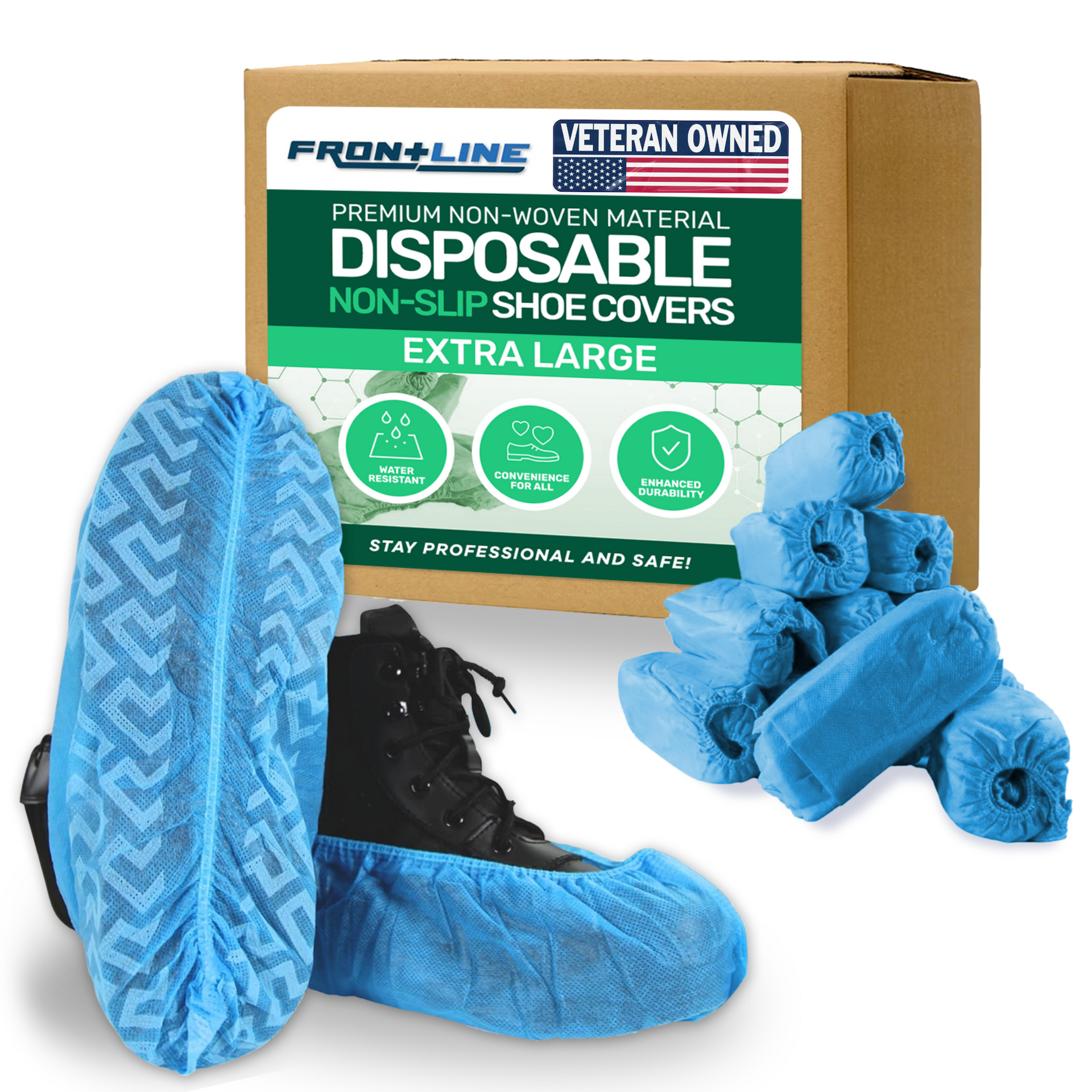 shoe covers non slip shoes bottom Frontline Disposable Shoe Covers Non-Slip – Premium Non-Woven, Durable, Booties Shoe Protectors – Water Resistant Thick Anti-Slip One Size Fits